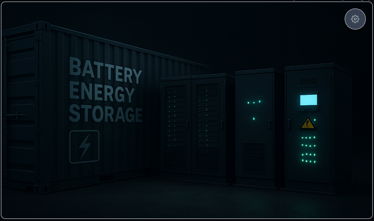 Battery Energy Storage Hero Background created with ForgeUI Studio